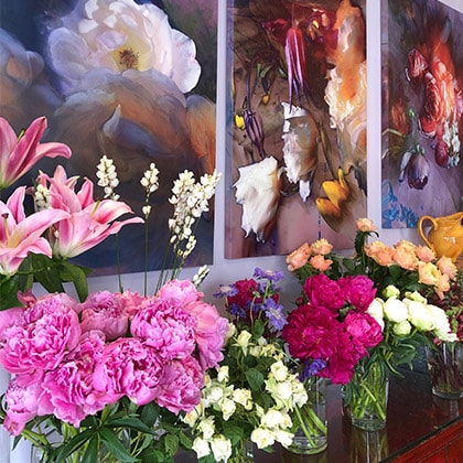 Interior view of Freshly Cut flower shop in Berkeley, California.